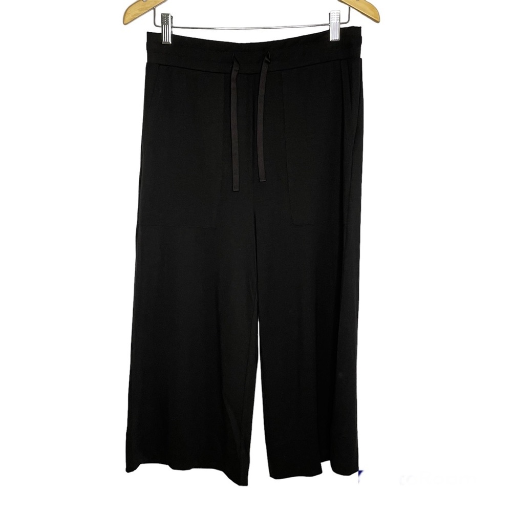 Happiest Baby Maternity Cropped Wide Leg Black Stretch Pants